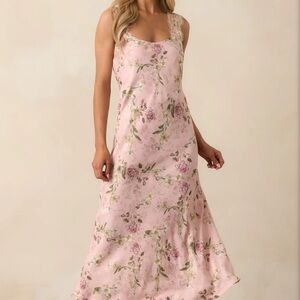 Floral Pink Sleeveless Dress